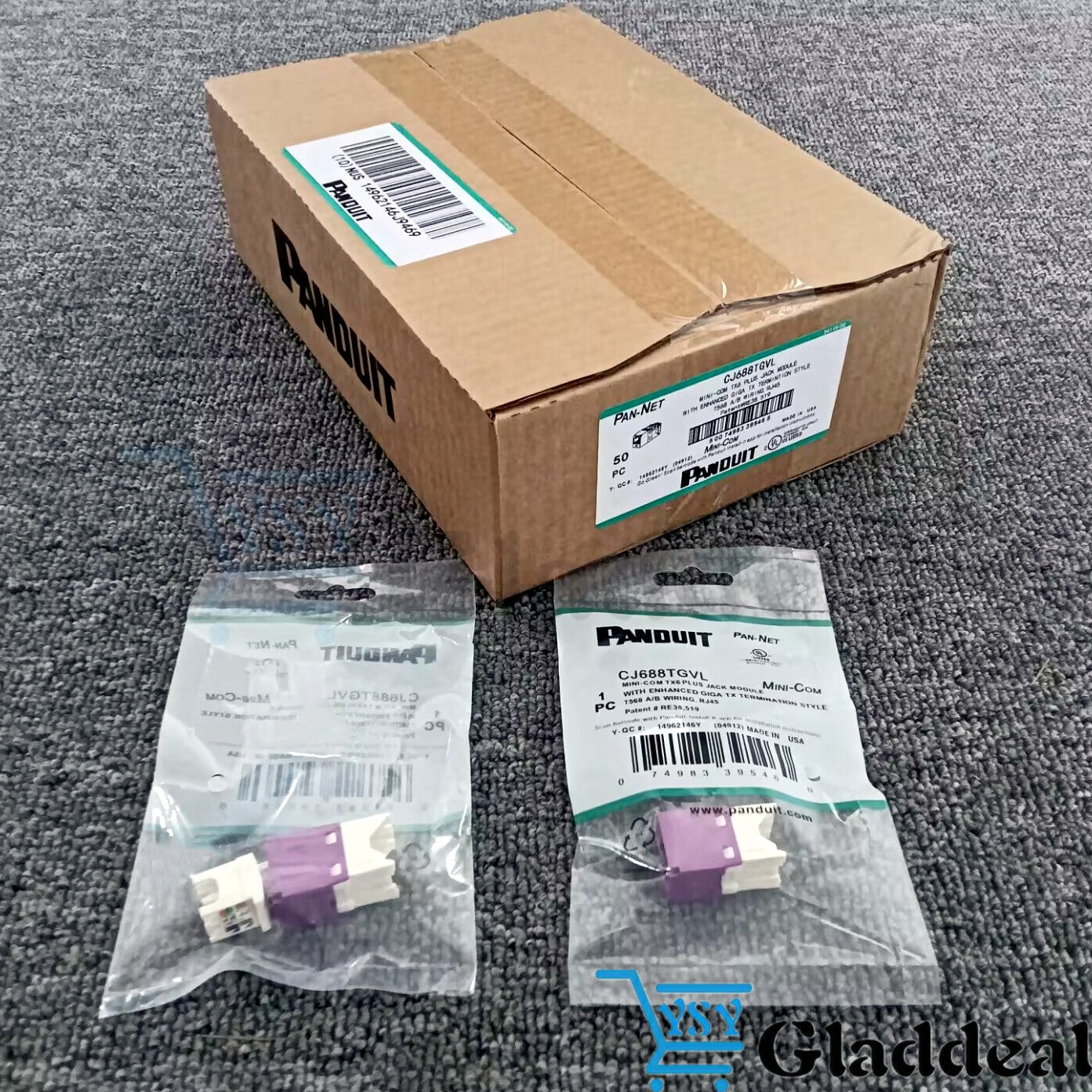 For Panduit Giga TX Cat6 jack Purple CJ688TGVL BOX OF 50. ！