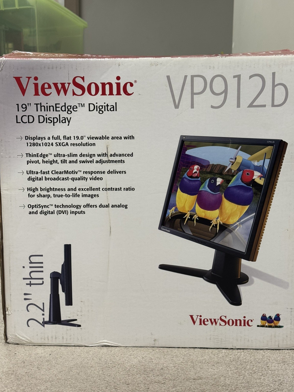 ViewSonic 19" 4:3 LCD color Computer Monitor Model VA912B With Power Cord