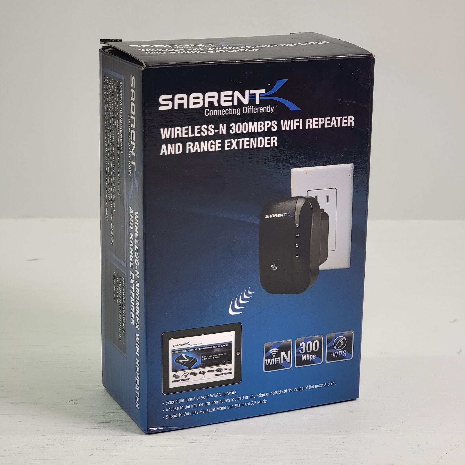 Sabrent Wi-Fi Repeater Wall Plug Range Extender 2.4GHZ 802.11n  NT-WRPT EUC