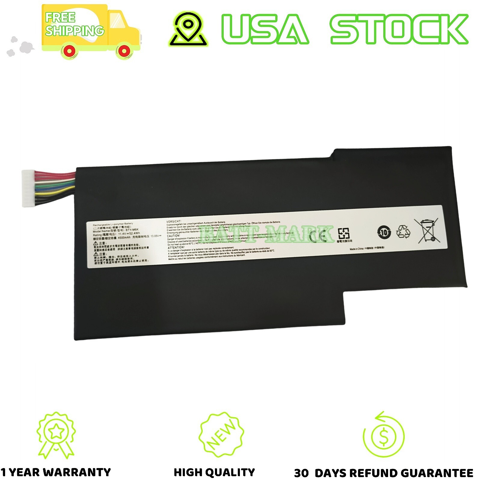 BTY-M6K ORIGINAL Battery for MSI MS-16R1 MS-16R3 GF63 GF63 8RC Thin Series