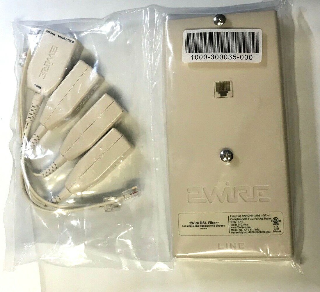 2Wire DSL Filter LFT-4-1 WM For 1 Line Wall Mounted Phone Plate Brand New Sealed