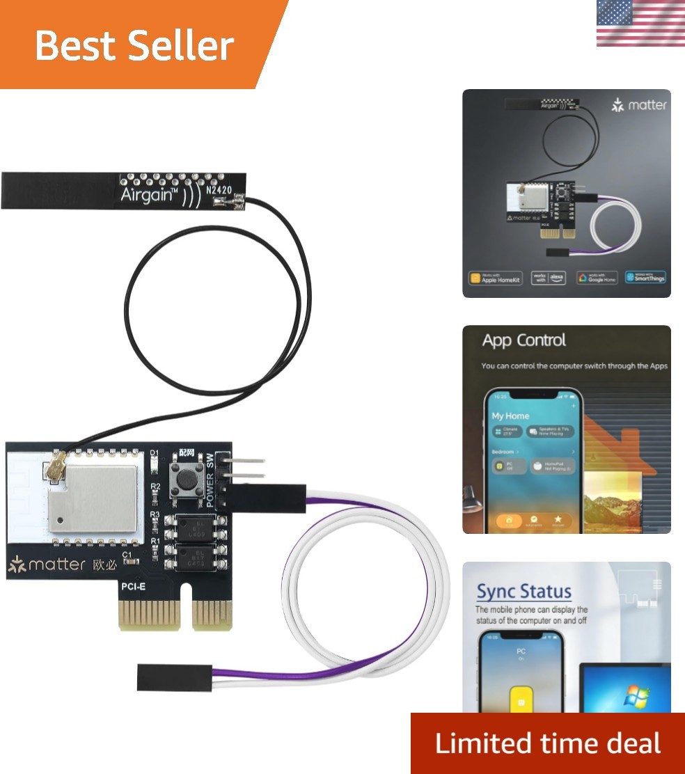 Matter Over WiFi Remote PC Power Switch,Desktop PC Wireless ON Off Control