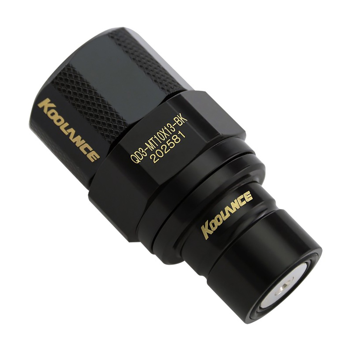 Koolance QD3 Male Quick Disconnect, for 10mm x 13mm (3/8in x 1/2in), Black