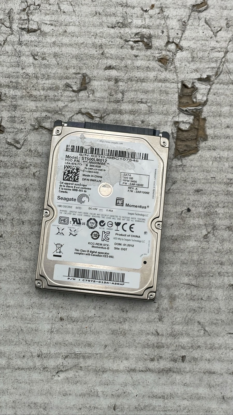 Seagate Momentus 500GB 2.5" SATA 5400RPM Laptop HDD ST500LM012