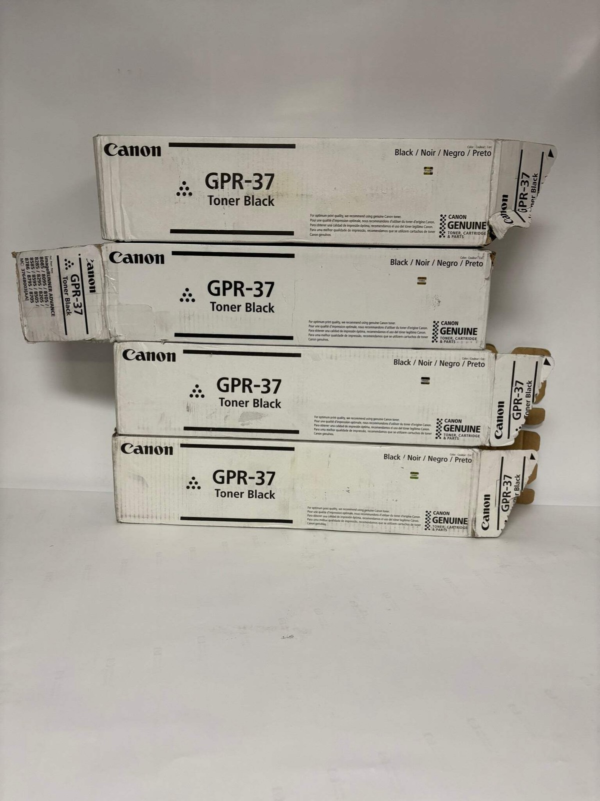 4 Open OEM Canon iRA 8085, 8095, 8505, 8285 Black Toners GPR-37, 3764B003AA