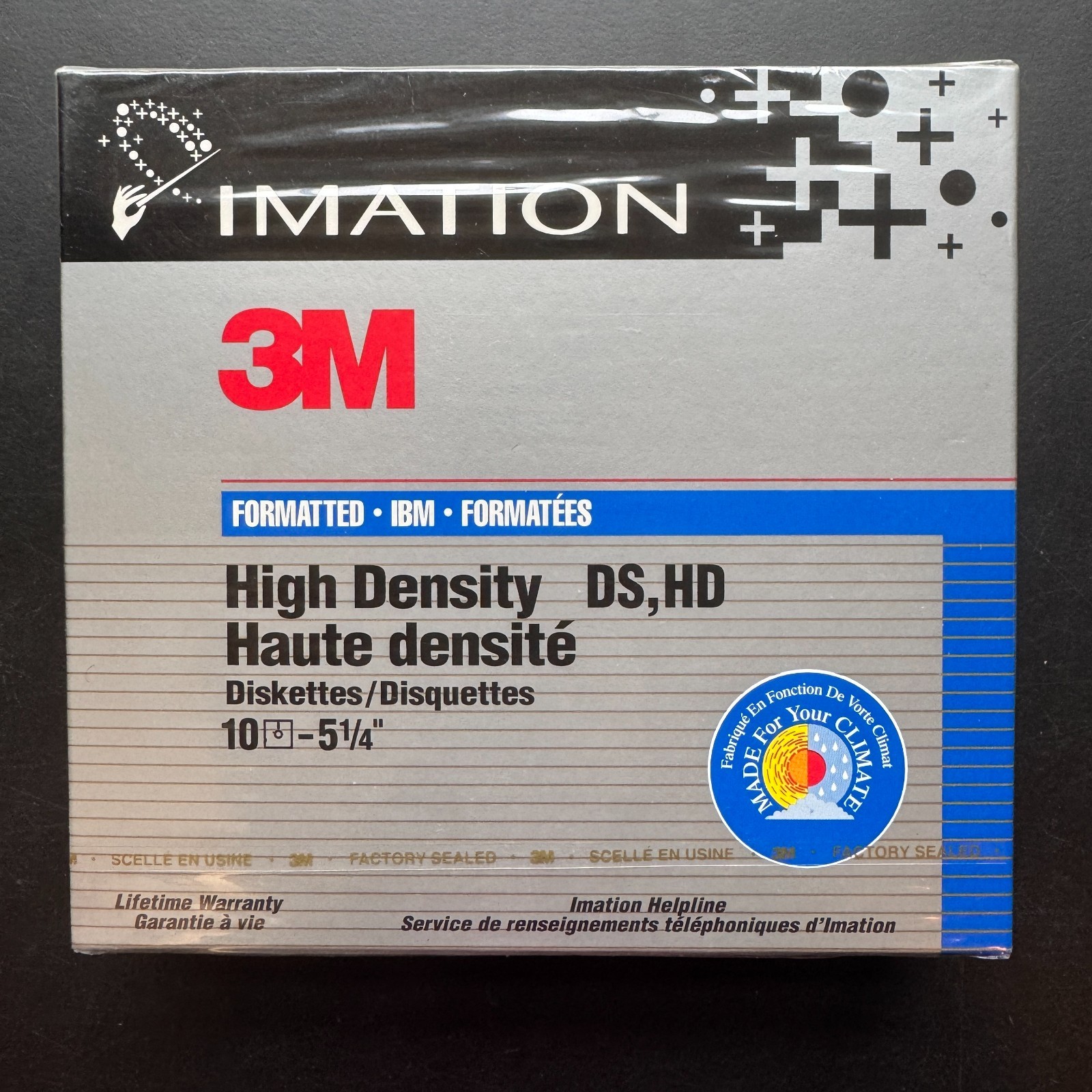 Imation 3M 1.44 MB High Density 3.5" Diskettes 10 Pack - NEW/SEALED