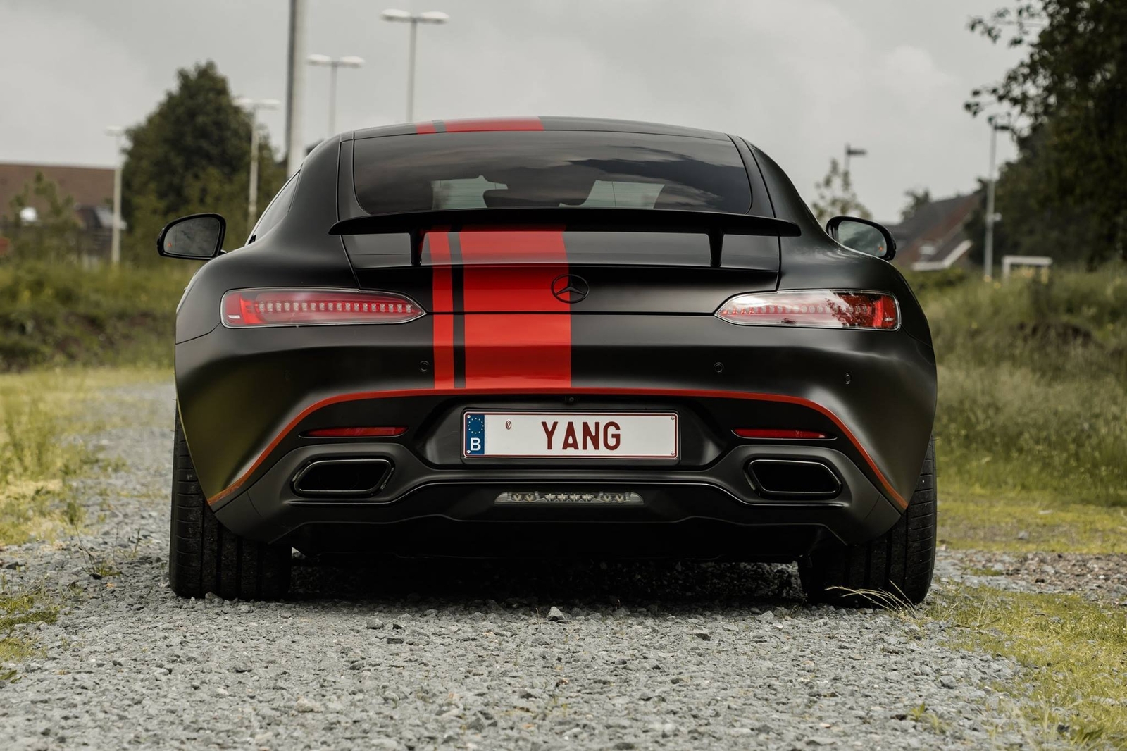 Cars black mercedes amg gts Desk Mat Stitched
