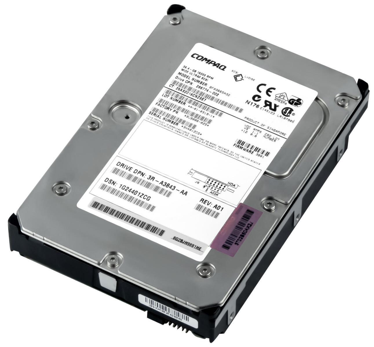 Hard Drive Compaq 286774-002 36.4GB 15K SCSI Ultra3 3.5'' BF03665A32