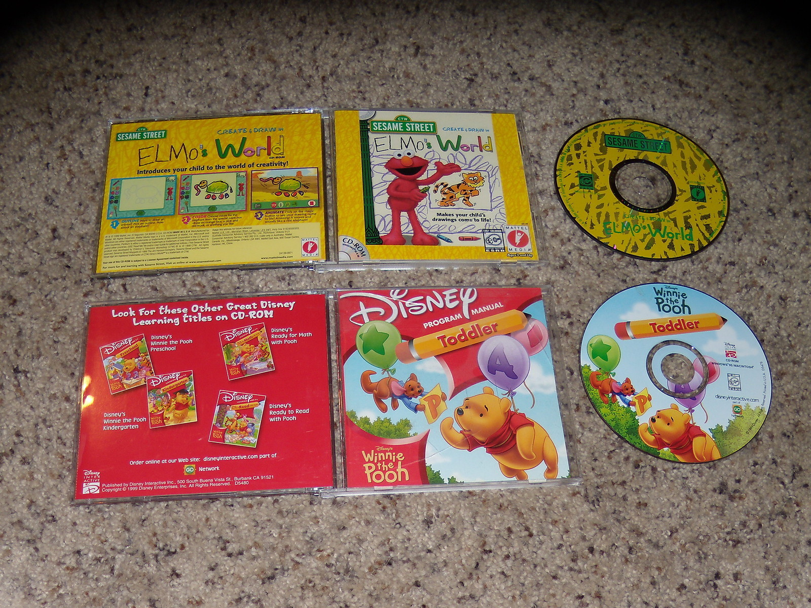 Sesame Street Elmo's World & Disney Winnie the Pooh Toddler PC Programs