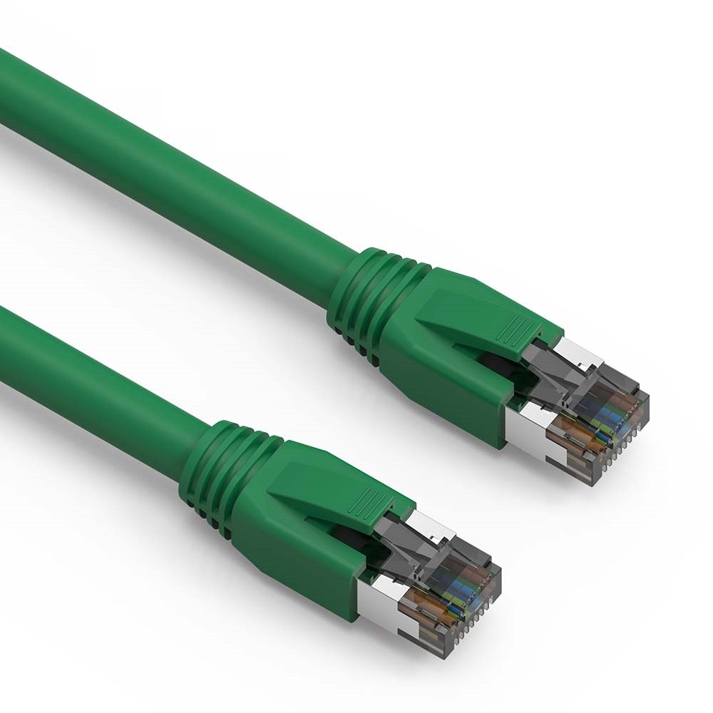 20 Pack of 15Ft CAT8 S/FTP Ethernet Network Cable Green 24AWG