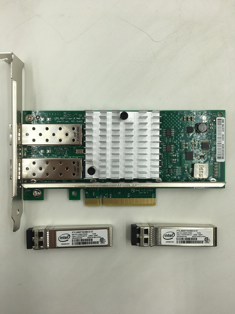 NEW Intel/Dell X520-DA2 82599ES E10G42BTDA+2PC Intel FTLX8571D3BCV E10GSFPSR