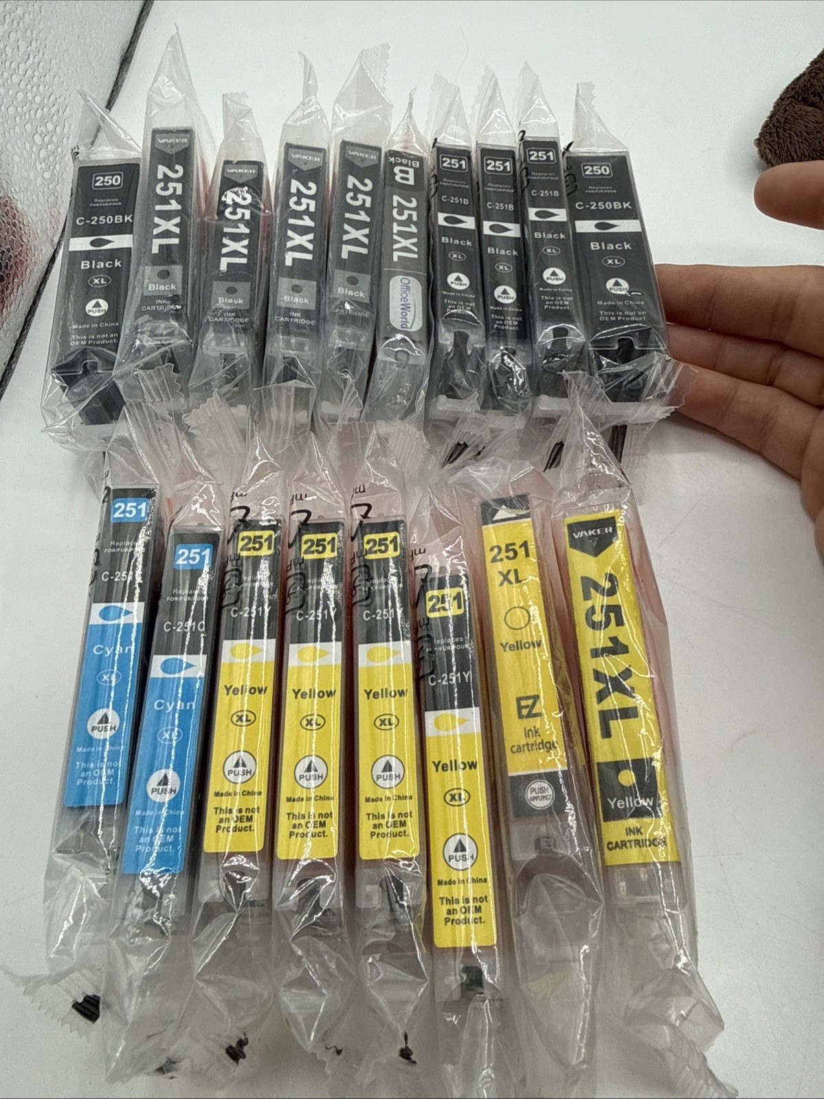 Lot of 18 EZink Compatible 250XL 251XL Cartridges Canon PIXMA