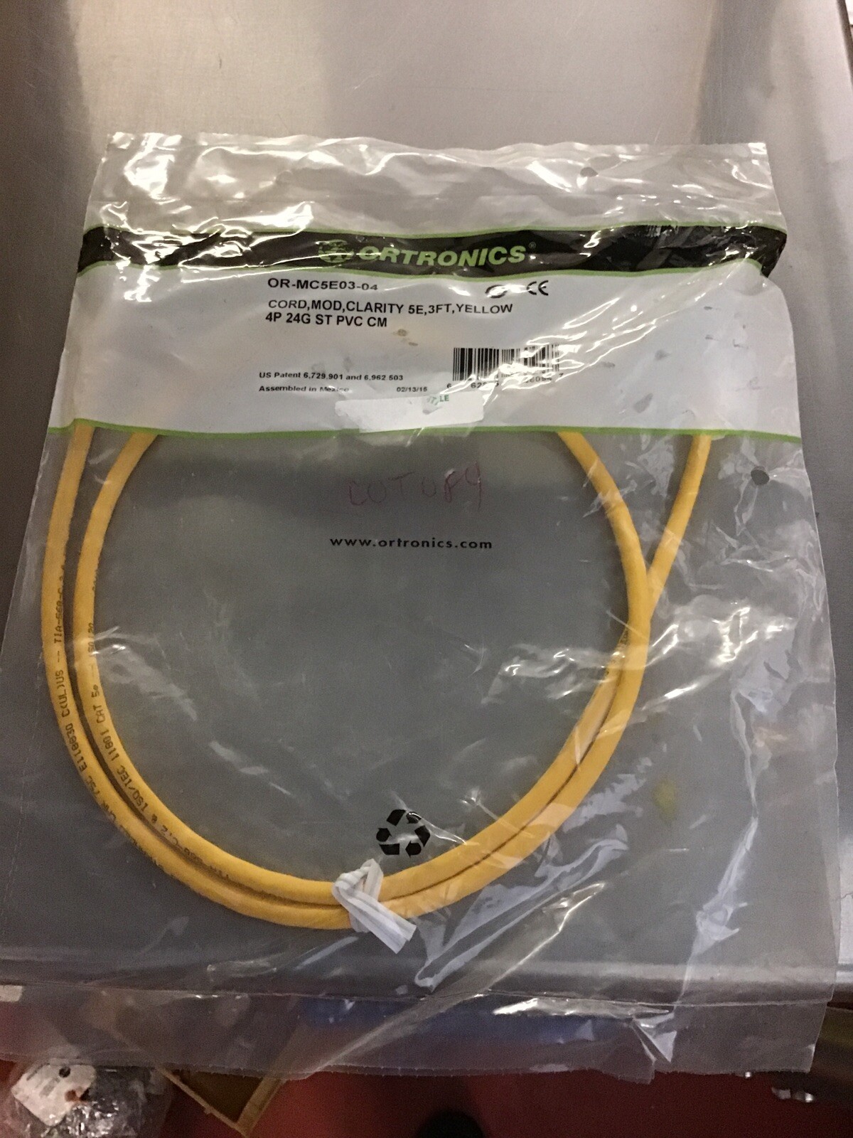Ortronics Mc5e07-04 Cord 3 Ft Yellow
