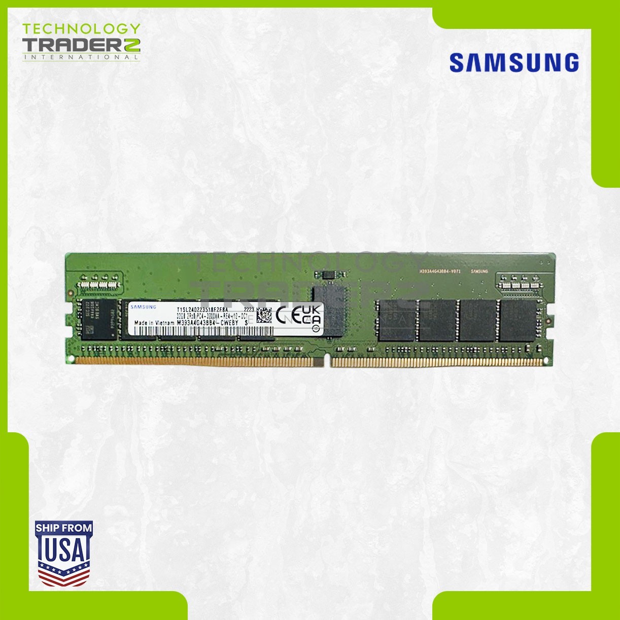 M393A4G43BB4-CWE Samsung 32GB PC4-25600 DDR4-3200MHz ECC Dual Rank Memory Module