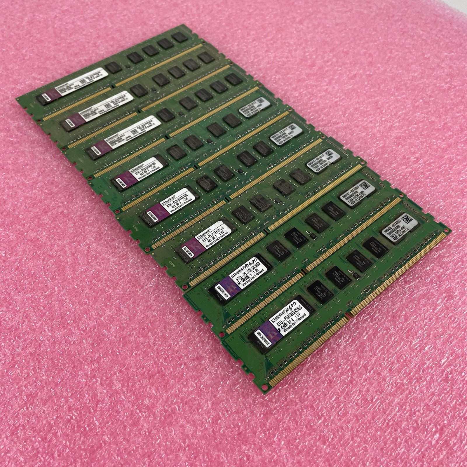 Kingston DDR3 ECC UDIMM Lot 8pc 28GB Mixed 4GB/2GB PC3-10600E Untested