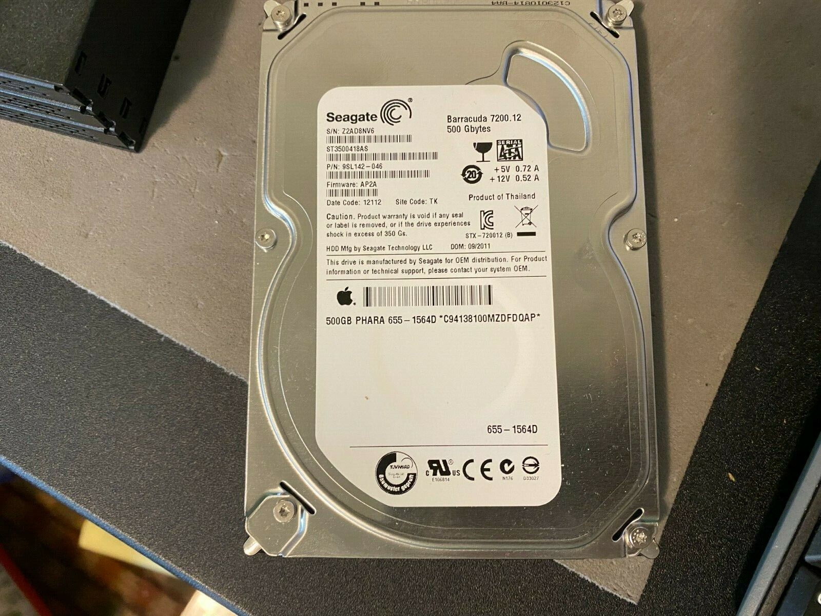 Seagate ST3500418AS, PN 9SL142-042, FW AP24, 500GB, 7200RPM