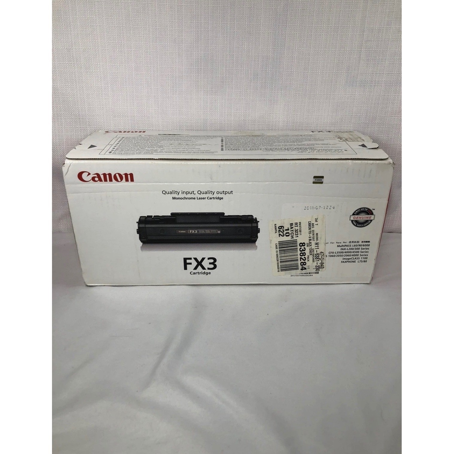 Canon FX3 Black Toner Cartridge Genuine OEM 1557A002BA New Open Box