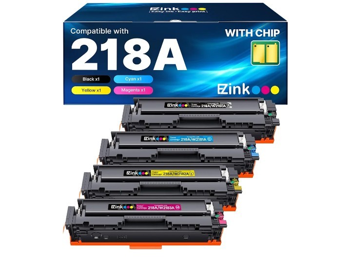 E-Z Ink 218A with Chip Compatible for HP 218A Toner Cartridges 4 Pack 218X Toner