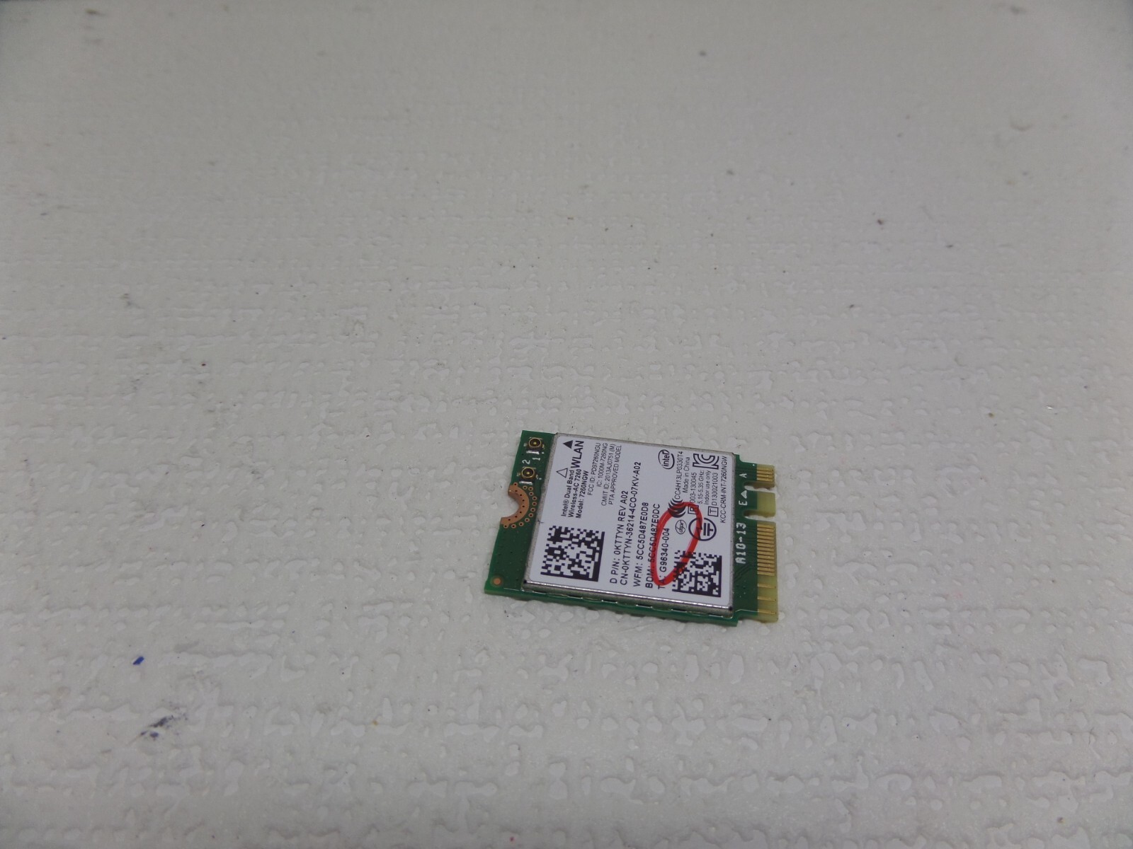 Intel 7260NGW Wireless & Bluetooth M.2 Card 0KTTYN KTTYN Dell Latitude 3340