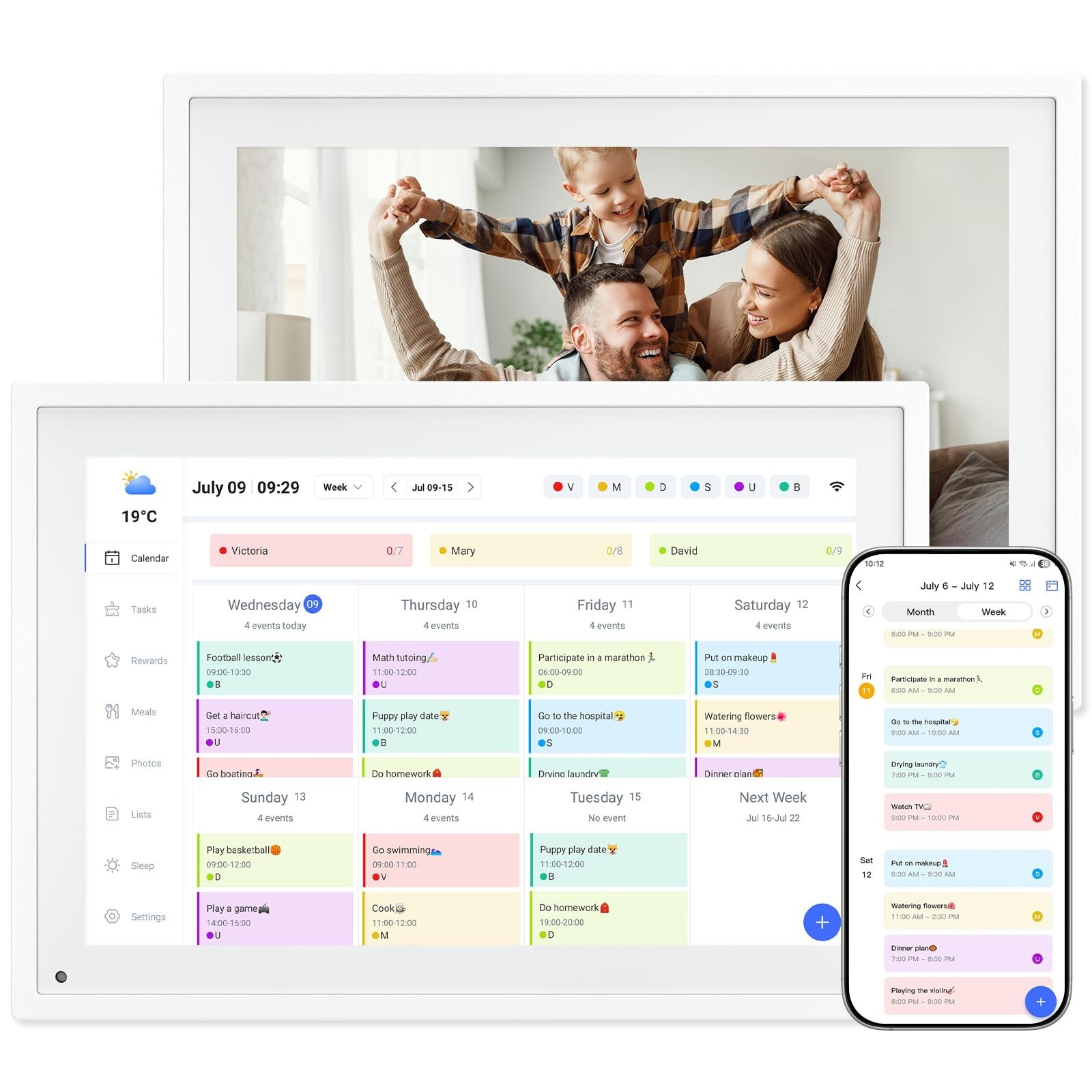 Digital Calendar,10.1 Inch Planner Electronic Calendar&Chore Chart,Smart Cale...