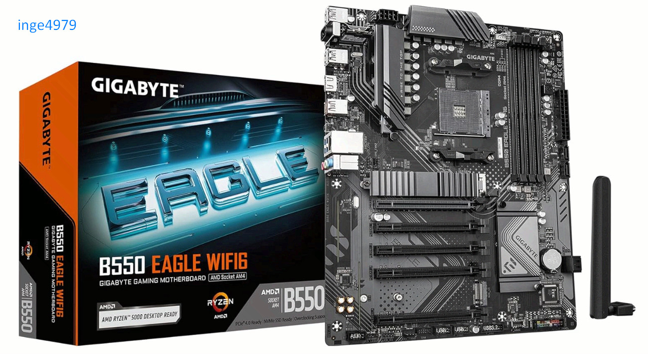 B550 Eagle WiFi6 AM4 ATX Motherboard, DDR4, PCIe 4.0, USB-C, Ryzen 5000