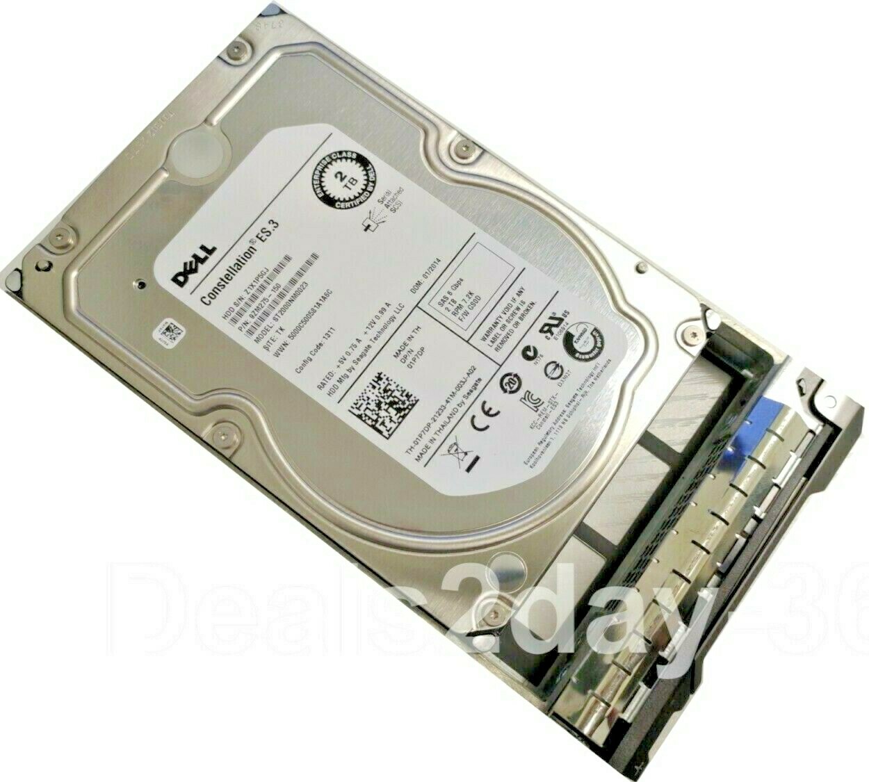 DELL 1P7DP 01P7DP 2TB 7.2K 6Gb/s 3.5" SAS  Drive ST2000NM0023 W/Caddy Tray