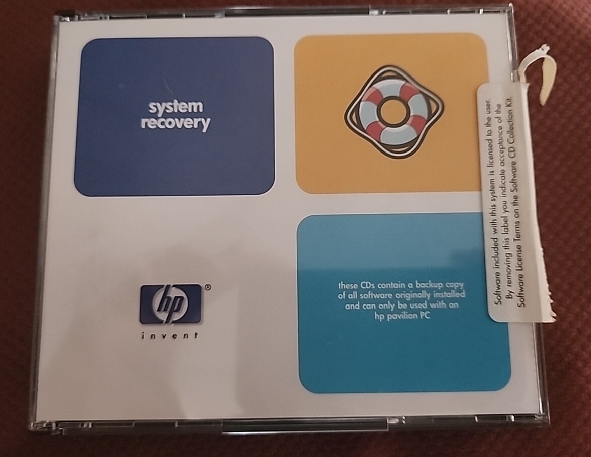 HP Pavillion Home PC System Recovery Software 3 CD Set HP5056-6002