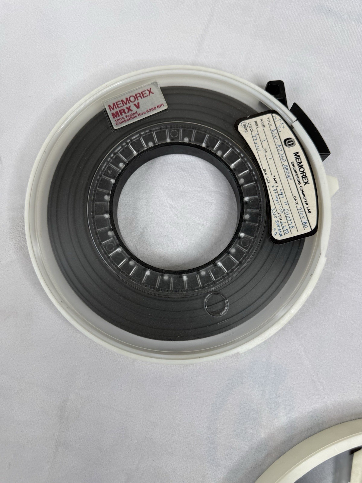 Memorex MRX V 8” Magnetic Tape Reel Computer Data Backup Vintage