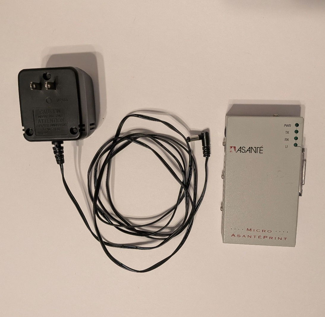 Asanté Micro AsantéPrint LocalTalk to Ethernet bridge for Apple Macintosh