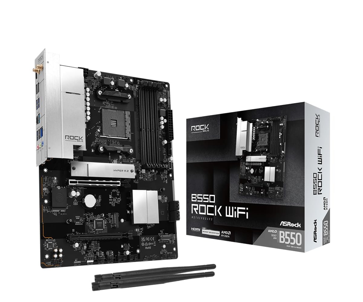 ASRock B550 Rock WiFi AMD Ryzen AM4 Motherboard DDR4 ATX Genuine Japan