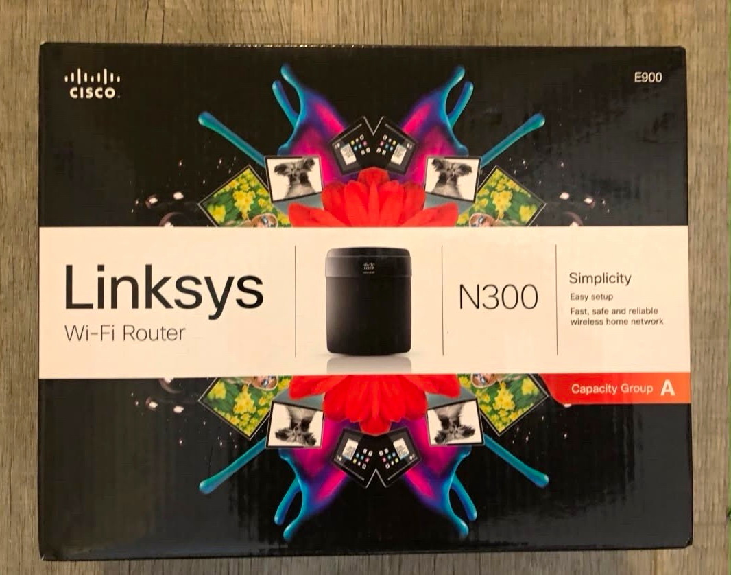 Linksys N300 E900 Wireless Router 300 Mbps, 4-Port Wired Ethernet, Black