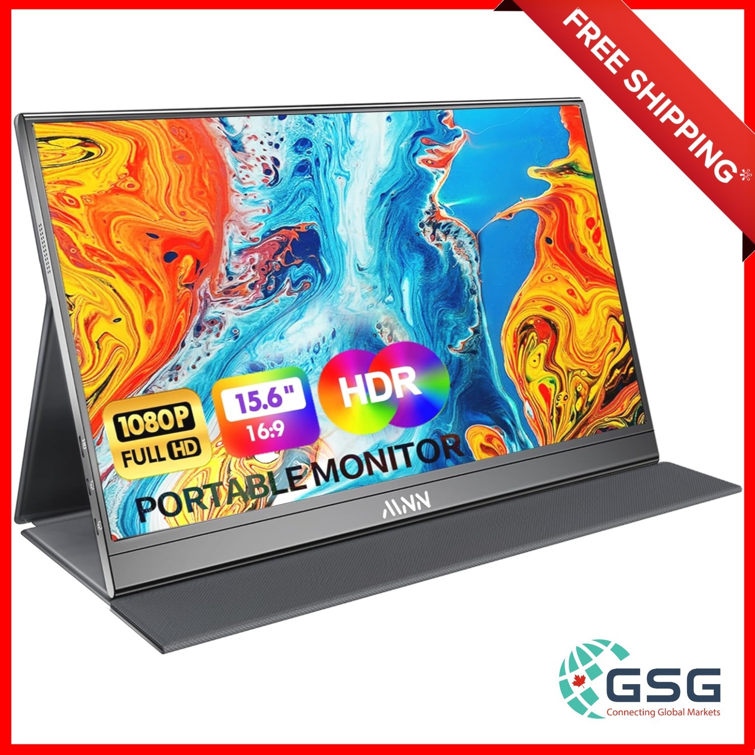 Lightweight 15.6 Inch IPS Portable Monitor - Perfect Gaming and Travel Companion