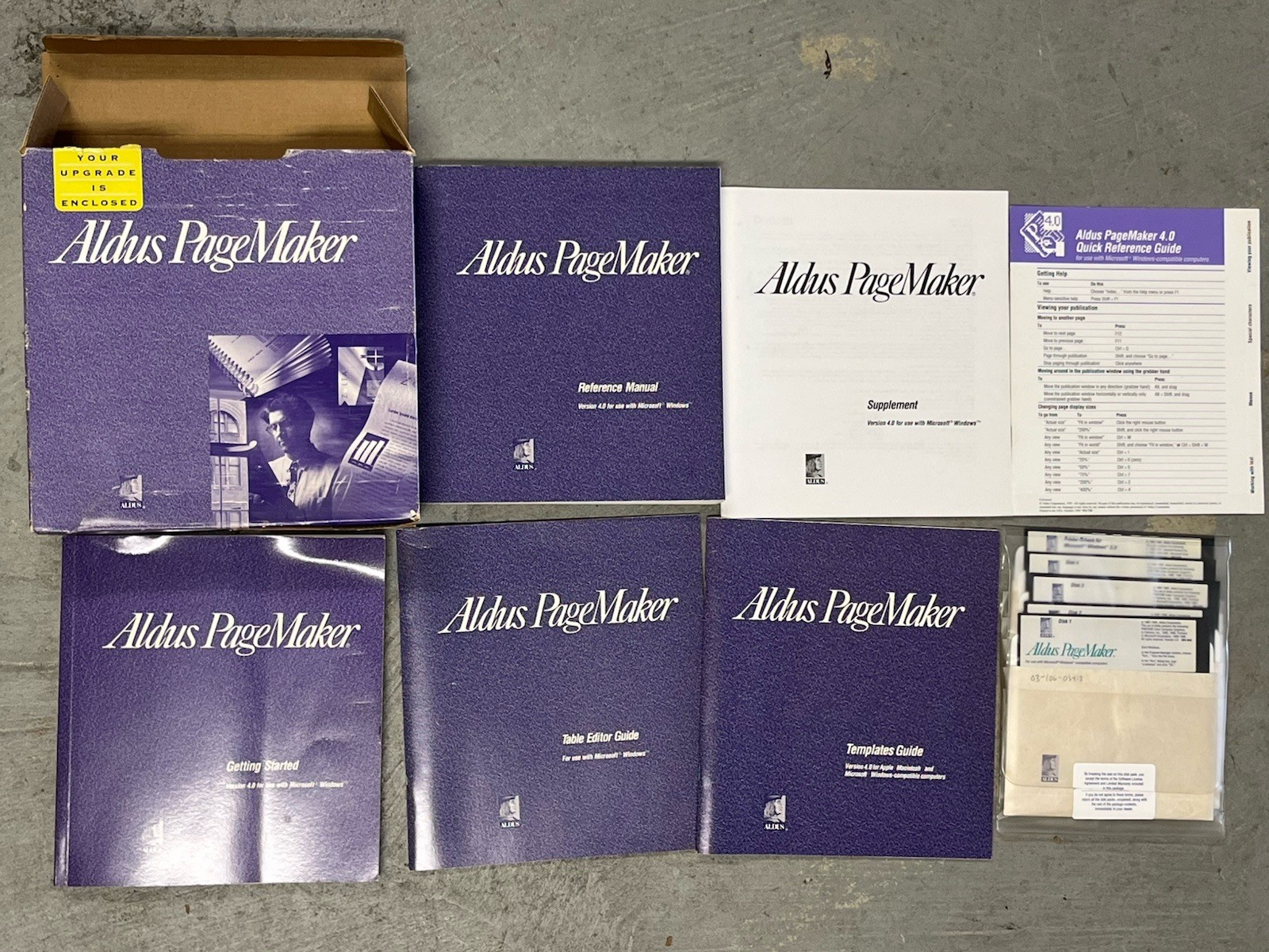 Aldus Pagemaker 4.0 5.25" Disks Software & Books Untested