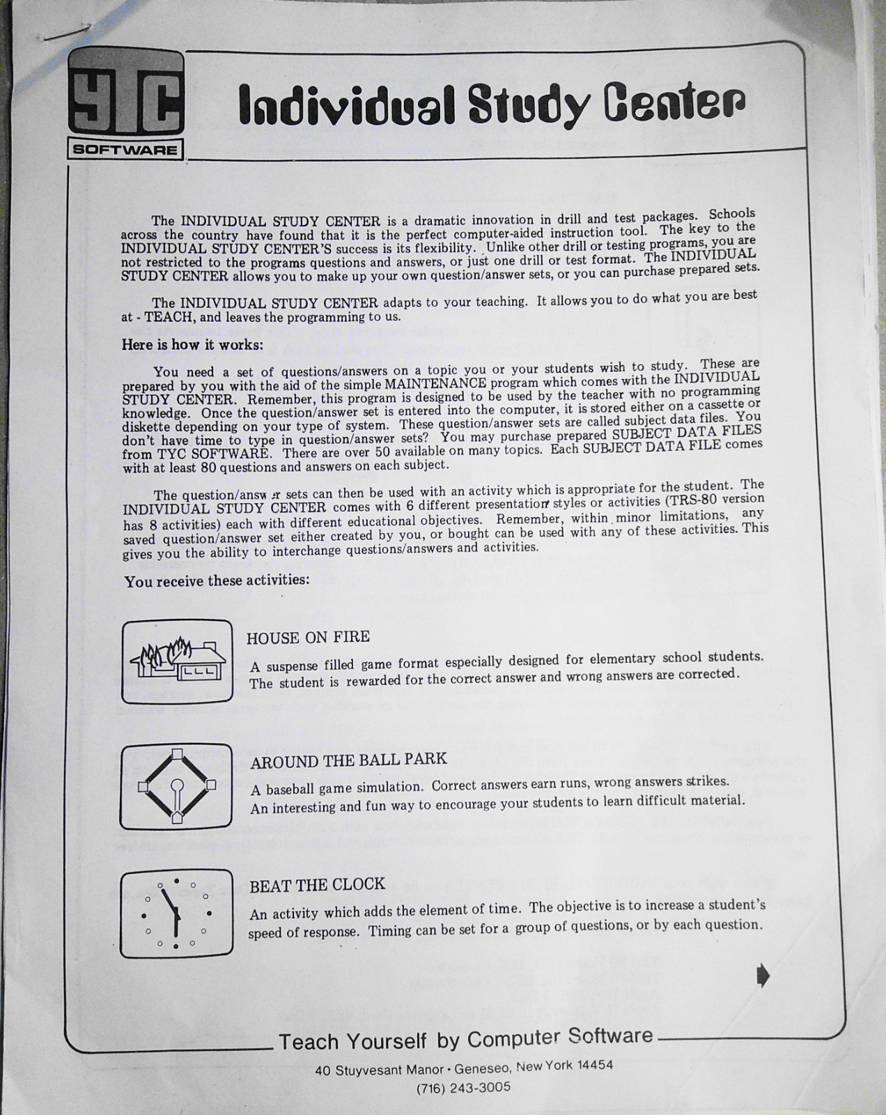 Teach Yourself By Computer Software catalog [1983]. For TRS-80 & Apple II