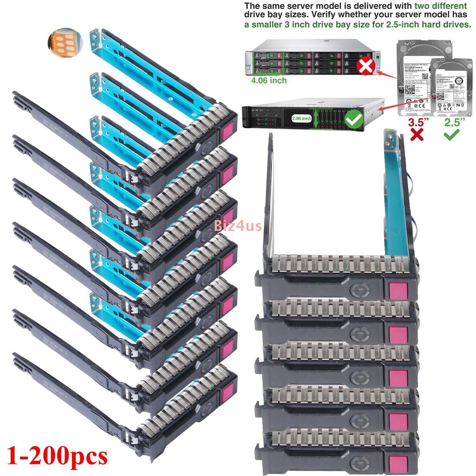 Lot 2.5" SFF HDD Caddy Tray 651687-001 for HP DL360 DL380 DL160 Gen8 Gen9 Gen10
