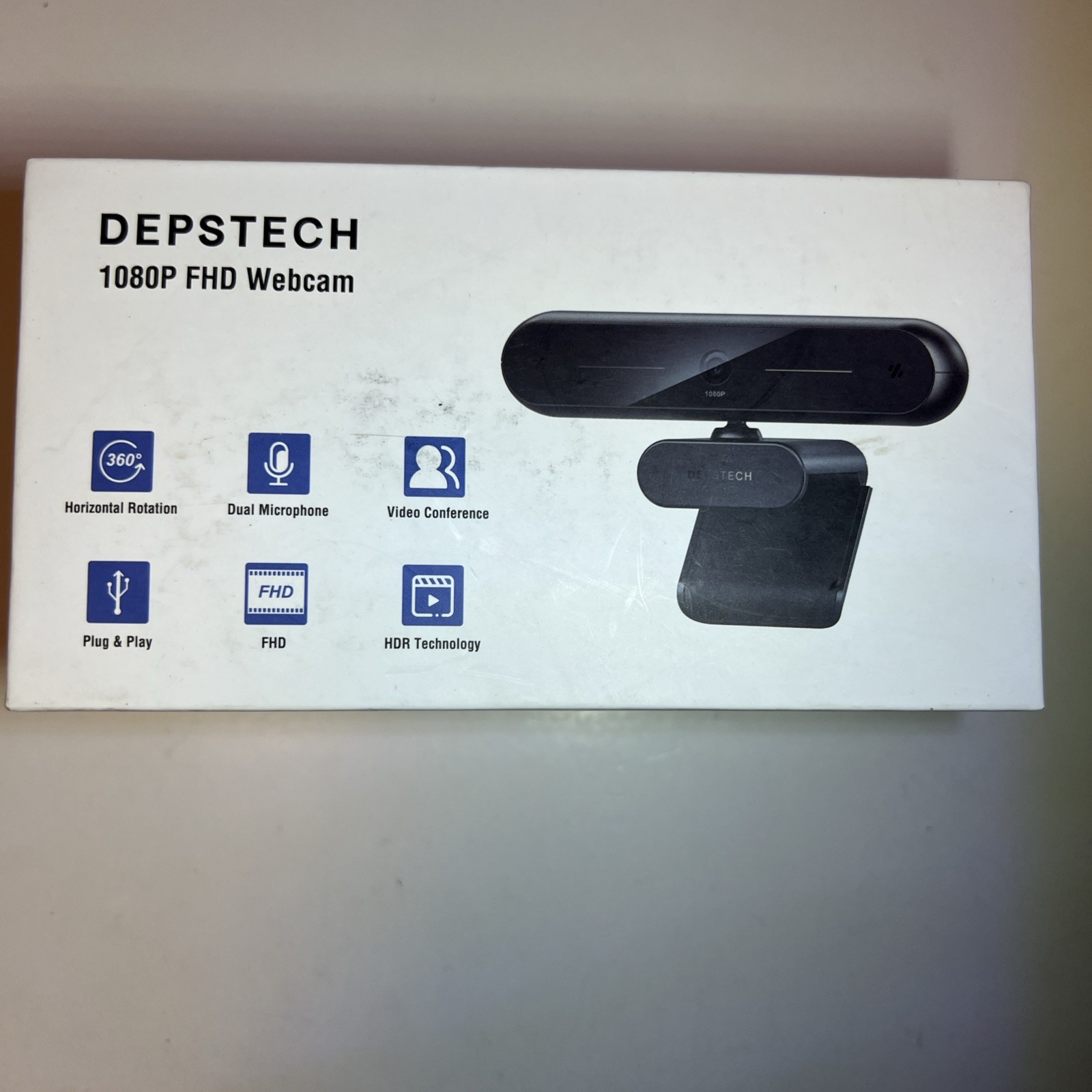 DEPSTECH 1080 FHD Webcam with Dual Microphone. USB 30 FPS Web Camera Model DW10
