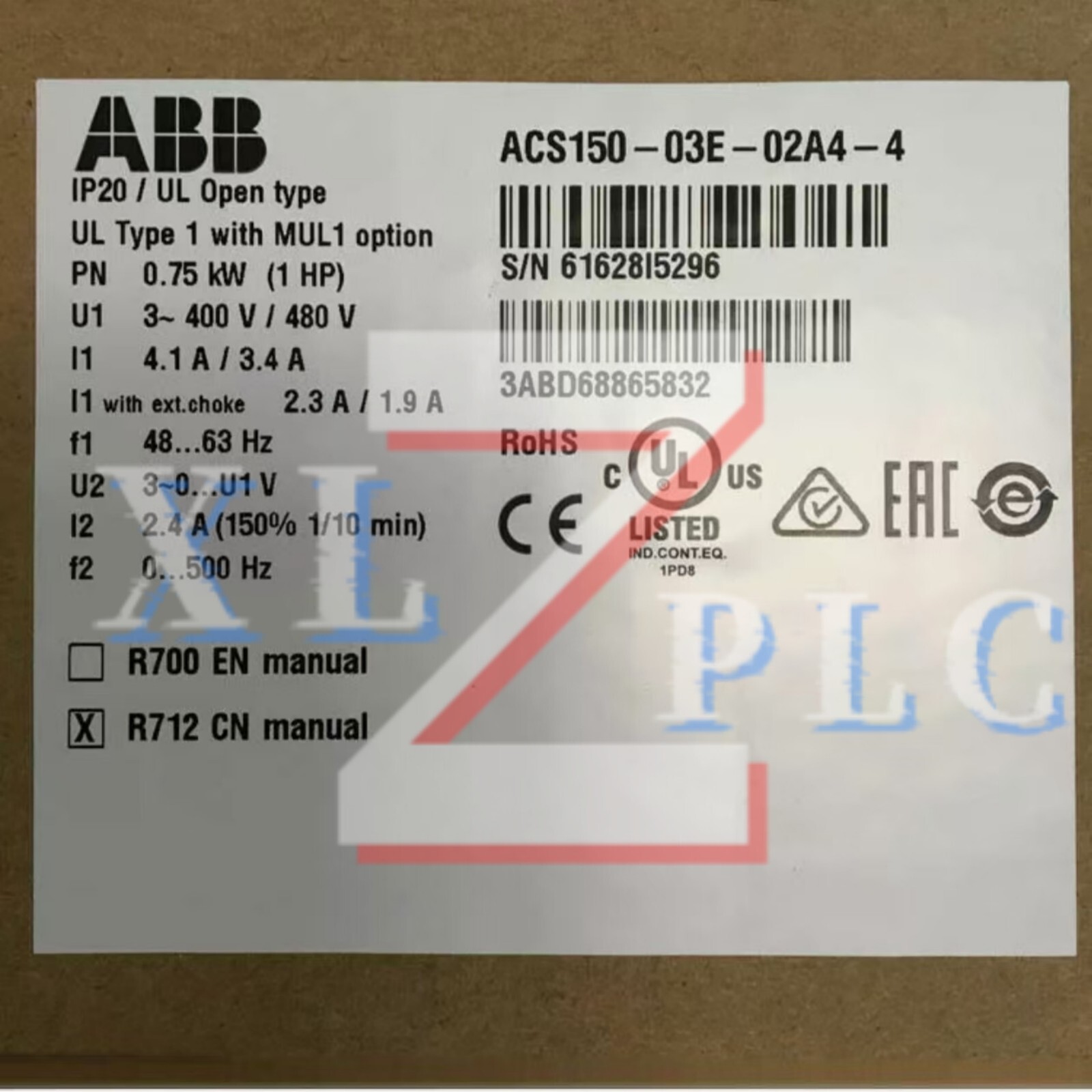 1PCS New ABB ACS150-03E-02A4-4 Frequency Converter In Box*