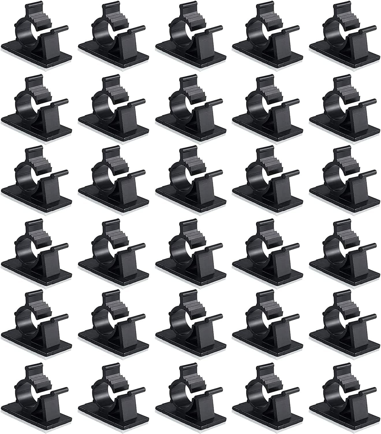 Viaky 30 Pcs Black Clips Self Adhesive Backed Nylon Wire Adjustable Cable Cli...