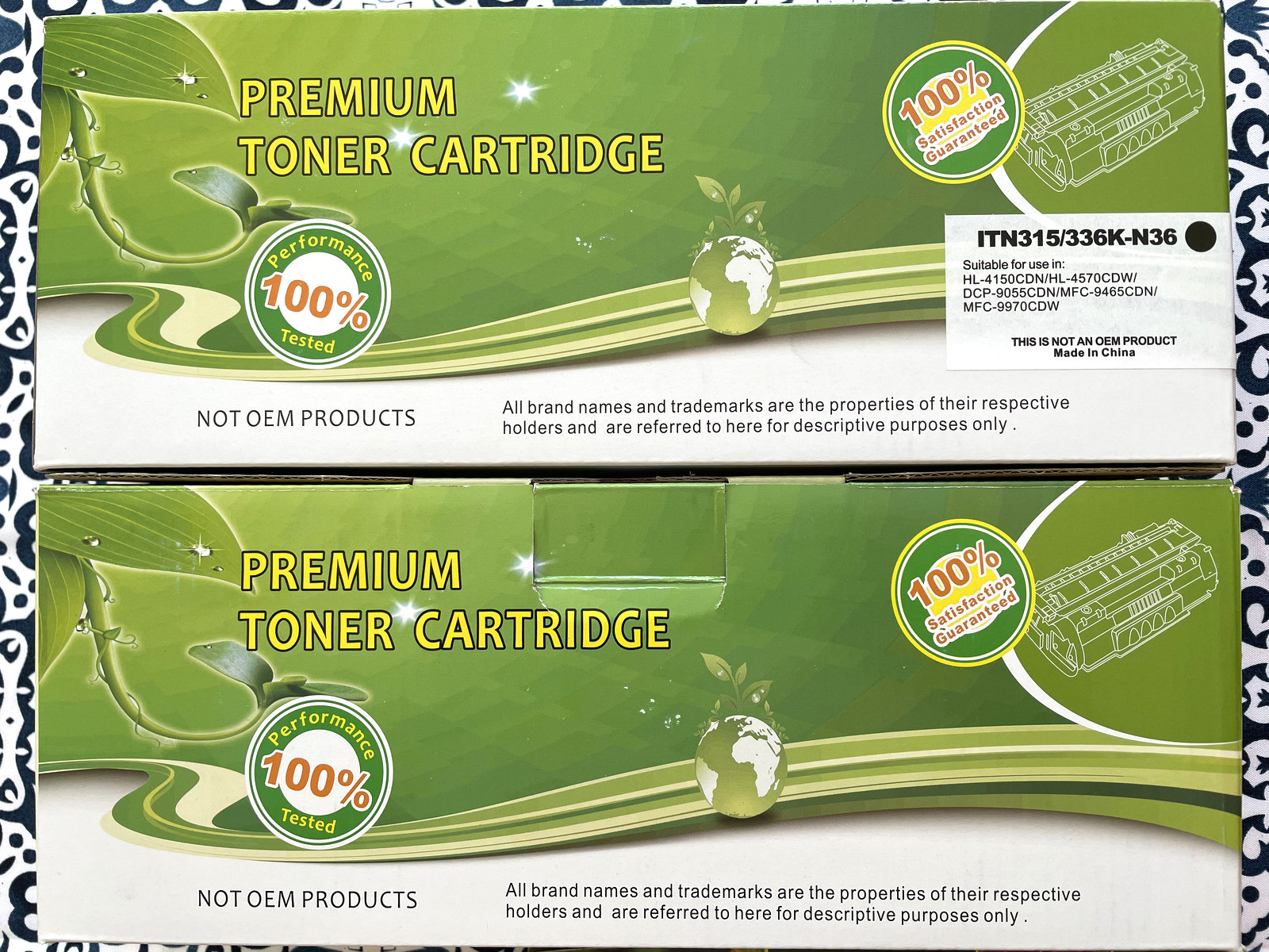 2 Black Premium Cartridge Toner Replacement Toner TN-315, New