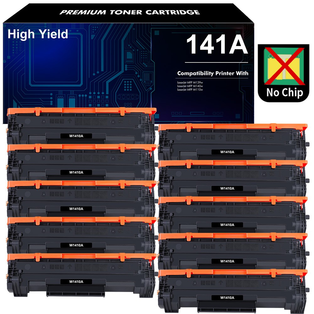 10Pack W1410A 141A Toner NO CHIP Fits for HP LaserJet MFP M139we M140we M110we A