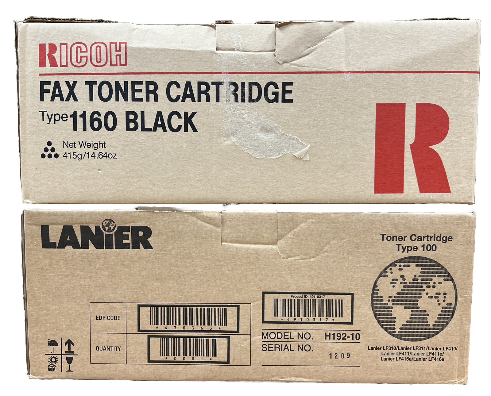 Ricoh Type 1160 Black Fax Toner Cart. EDP.430347 Lot of 2 Lanier Same As