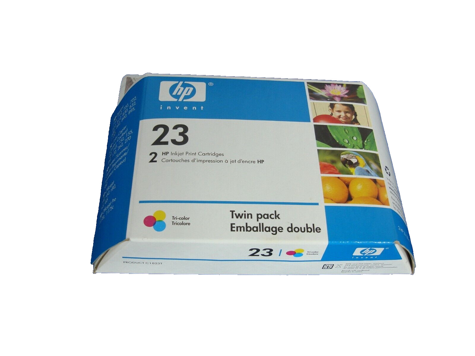 Case Lot of 12 Genuine OEM HP 23 Twin Pack Tri-Color Ink 24 Cartridges C1823T
