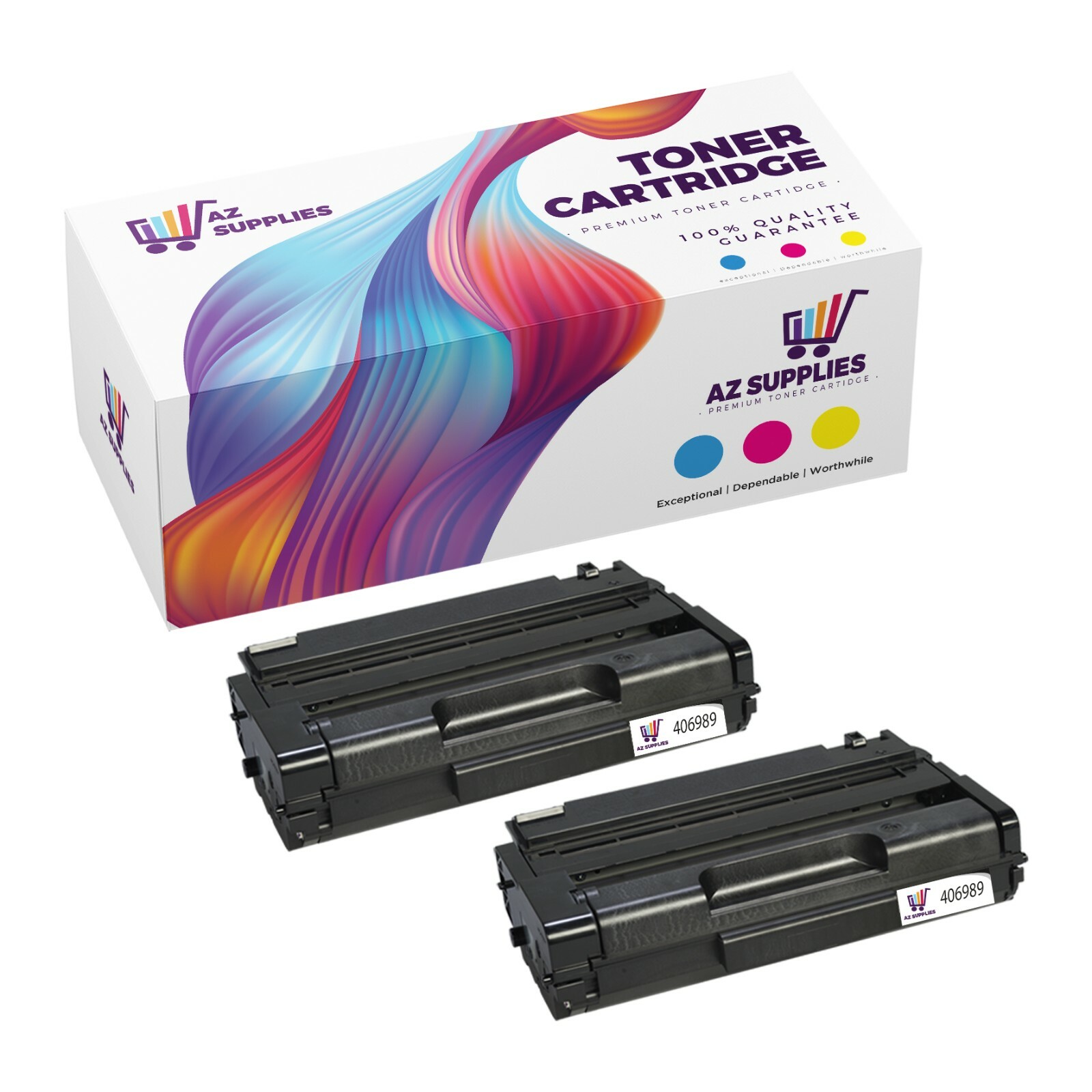 Ricoh Compatible Toner Cartridge for 406989 Aficio SP 3500DN Hi Yi BLACK 2 Pack
