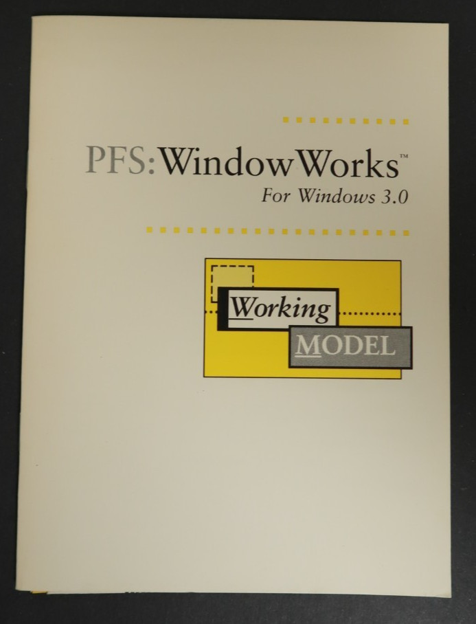 PFS Window Works for Windows 3.0 Working Model Manual Book Computer Software