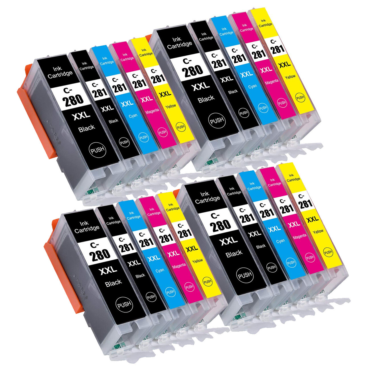 20PK Printer XXL Ink Combo for PGI-280 CLI-281 Canon TS6120 TS6120 TS6320 TR8520