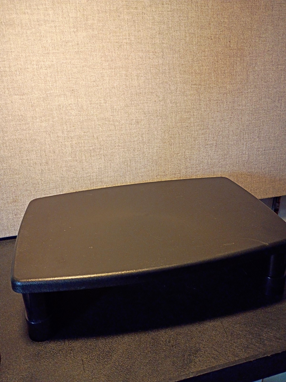 Black Fixed Monitor Stand Riser Platform for 1 Monitor, Universal, 18 x 11 in