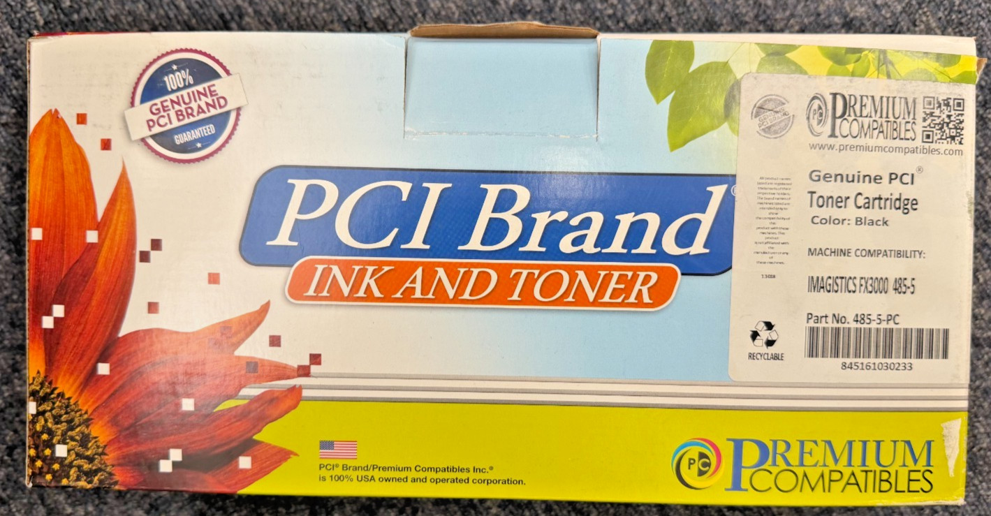 PCI 485-5-PC Black Toner Cartridge 7.5K Yield for Imagistics/Oce FX3000