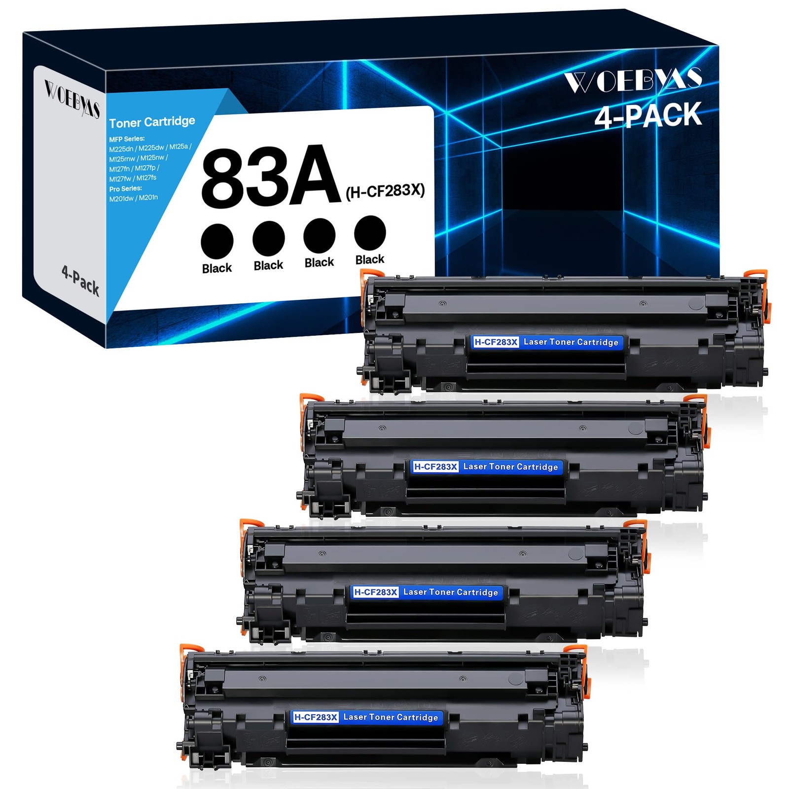 83A CF283A Black Toner Cartridge Compatible Replacement for HP 83A CF283A 83X CF