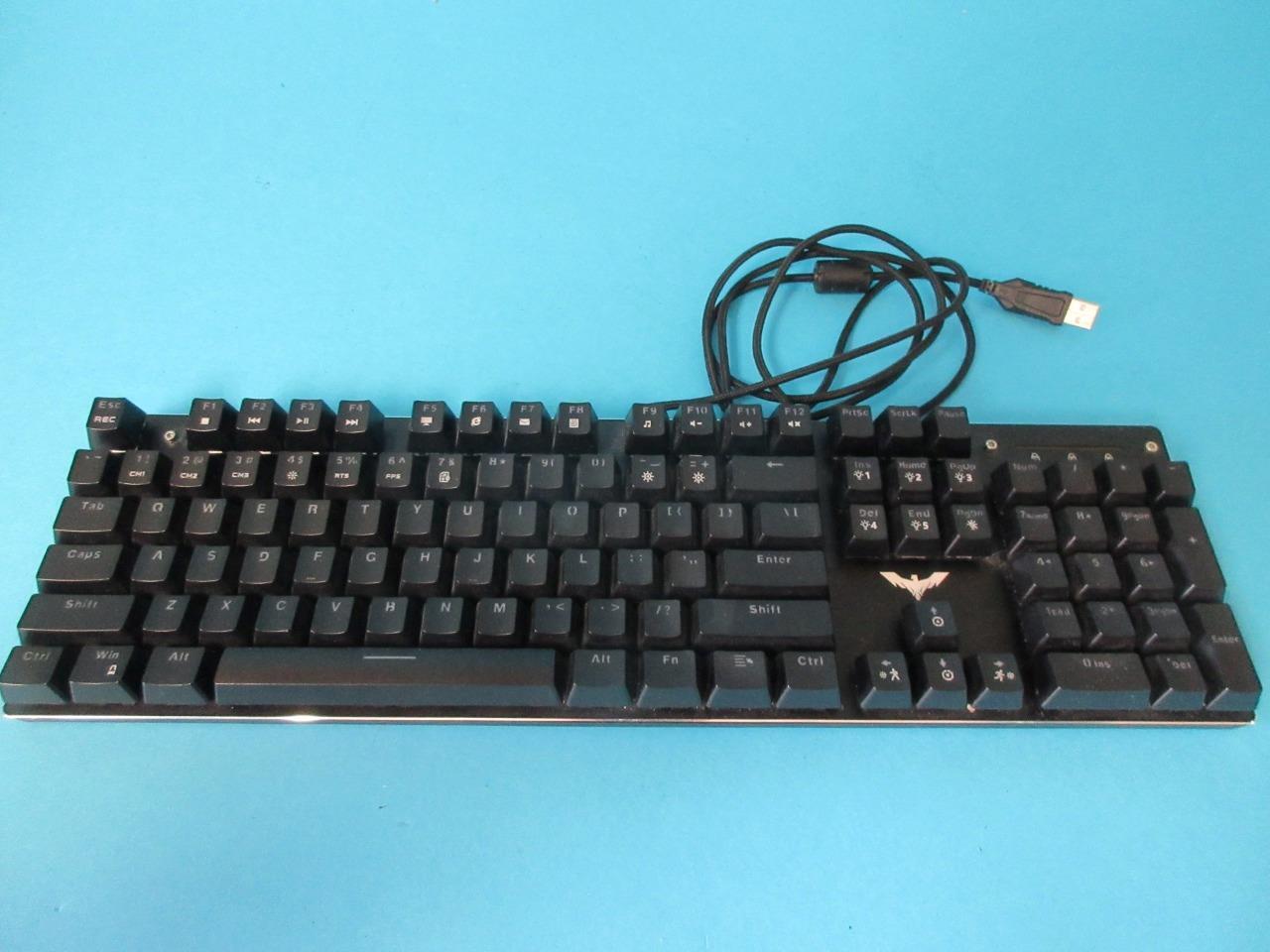 Havic Mechanical Gaming Keyboard HV-KB393L Black Light up Clicky Rainbow USB