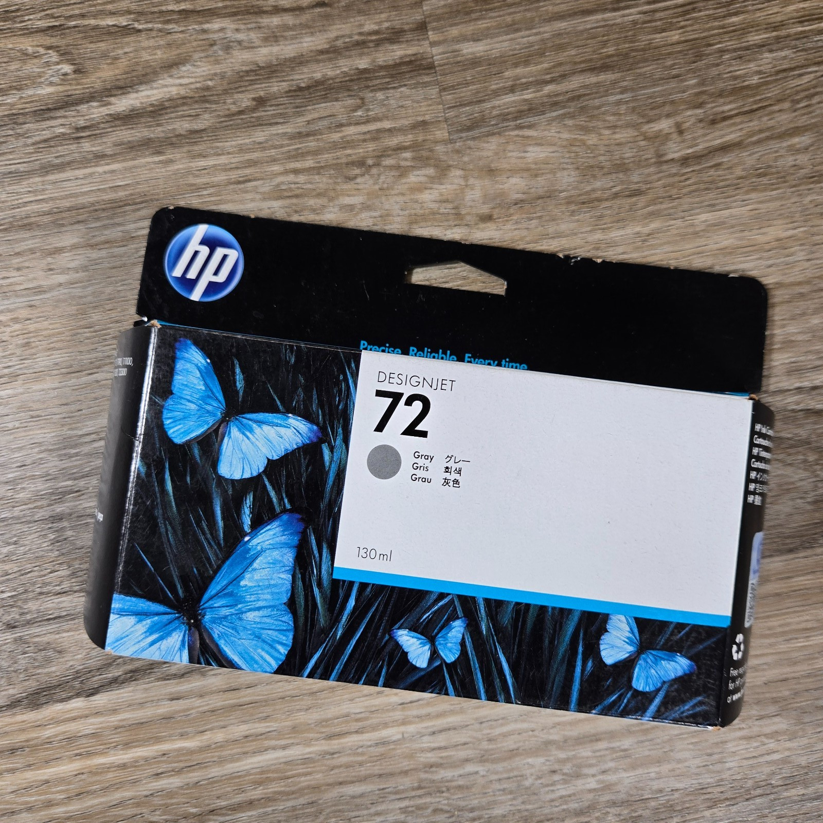 HP DesignJet 72 Gray Ink Cartridge 130ml Genuine Original OEM Exp 2016 C9374A